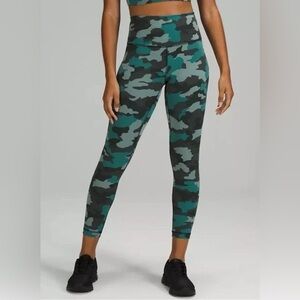 Lululemon Wunder Under High-Rise Tight 25"Heritage 365 Camo Tidewater Teal Multi